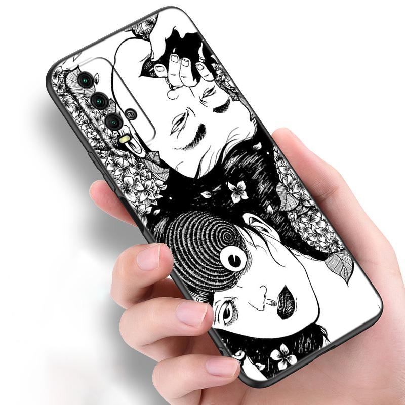 Аниме Junji Ito футболки ужасов силиконовый чехол для телефона для Xiaomi Redmi Note 11 10 9 8 Pro 11T 10T 10S 9S 8T 9 9A 9C 9T черный чехол