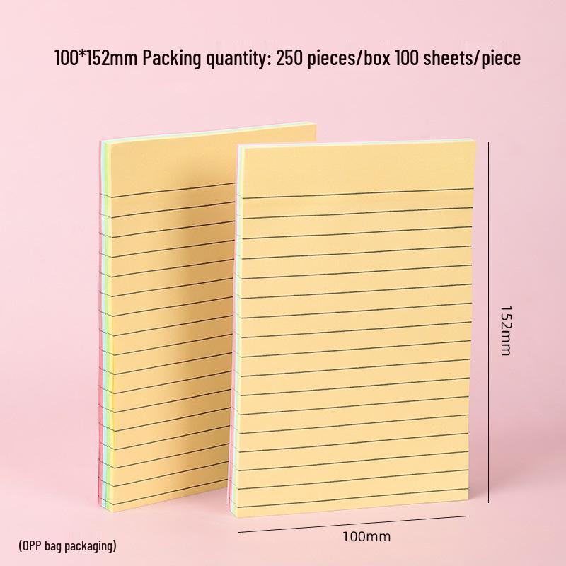 Colored Adhesive Sticky Notes Memo Pads, 100 Sheets, Student Stationery