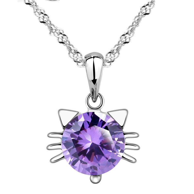 Kitten Pendant Clavicle Chain Women Cat Cute Necklace Short Accessories