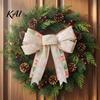 Reusable Holiday Party Supplies Christmas Bows for Wreath, Merry Craft Bow Ornaments, Winter Tree Retro Print Decorations Decoration Tree, Front Door,