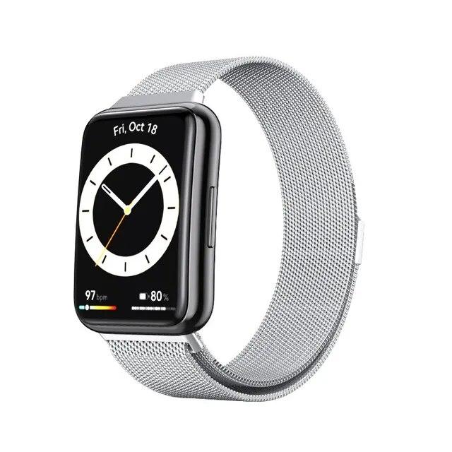 Ремешок с магнитной петлей для часов Huawei, аксессуары из 2 ремешков, ремень из нержавеющей стали, браслет для часов huawei, подходят металлические браслеты