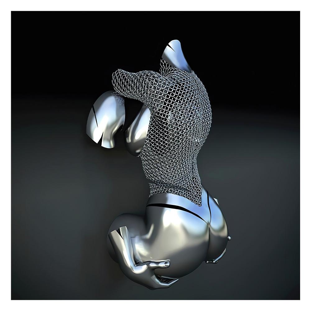 Metal Figure Statue Art Poster High Definition Printing Canvas Painting Prints Couple Sculpture Living Room Home Decor Picture