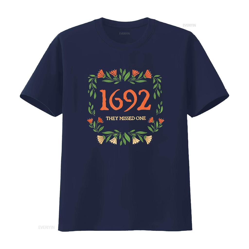 1692 they missed one T Shirt vintage Washed Top For Everyday Wear Unisex graphic Stylish Slightly streetwear homme Soft Casual