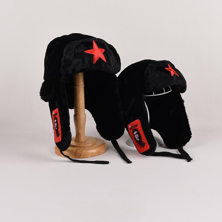 Шапка Thunderbird для мужчин, зимняя, теплая, детская, хлопковая, детская, для езды на велосипеде, красная, с пентаграммой, толстая, для холодной погоды