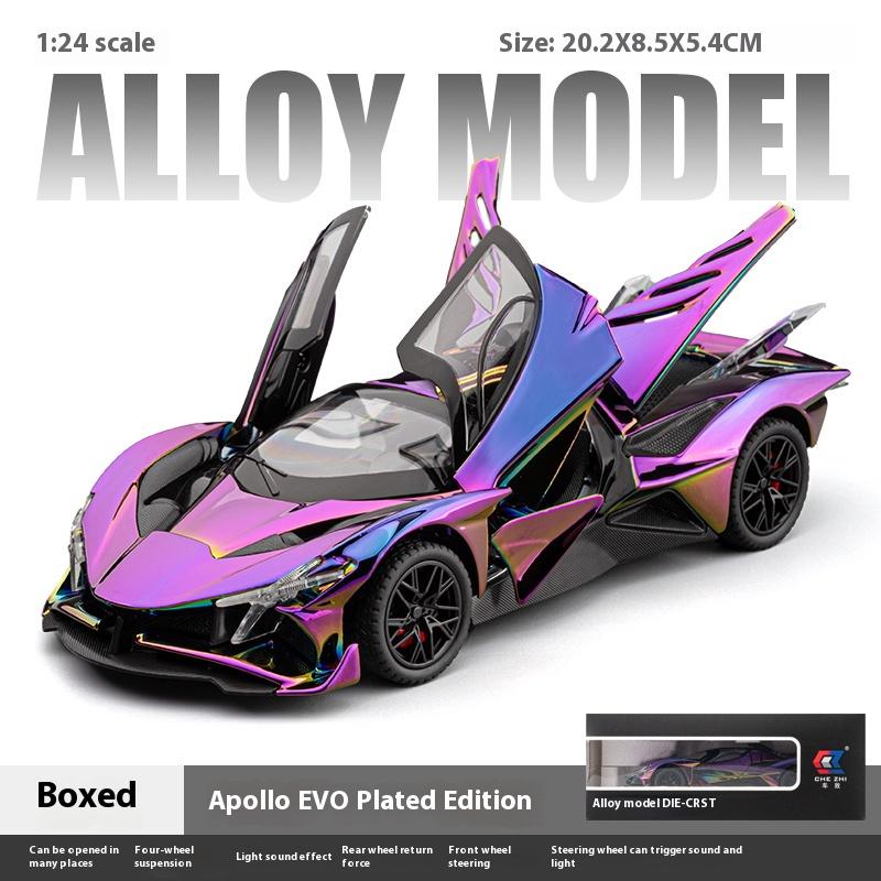 Simulation 1/24 Apollo EVO Plating Alloy Car  Sound and Light Children's Toy Car  Sports Car Model Collection Ornament Gift