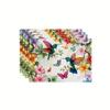 Hummingbird Floral Heat Resistant Washable Table Placemats Kitchen Dining Decor 4 Piece Set