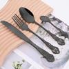 24 шт., нож, вилка, кофейная ложка, набор столовых приборов, разноцветный набор столовой посуды, столовые приборы из нержавеющей стали, посуда, западные кухонные аксессуары