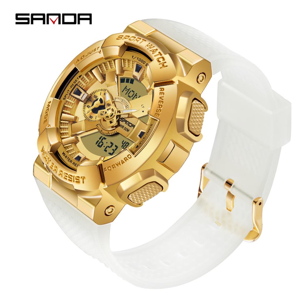 SANDA новая пара 9004/3137 Fantasy красочные мужские и женские часы модные трендовые часы с двойным дисплеем уличные часы с ночным светом