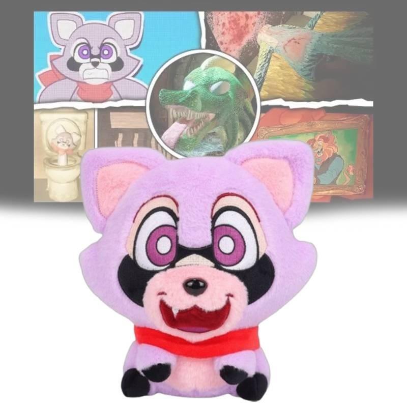 Очаровательная фиолетовая енот-плюшевая игрушка Indigo Park с мягким наполнителем из полипропиленового хлопка