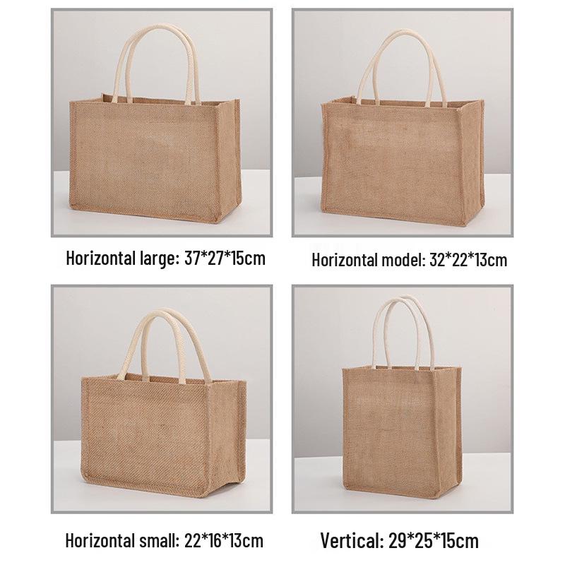 Ручная роспись, мешковина, джутовая сумка-тоут Muji к Рождеству