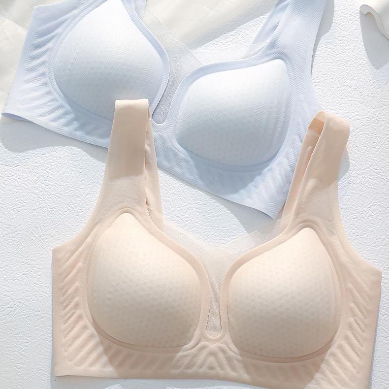 Бесшовный бюстгальтер Женский Мягкая поддержка Перфорированная чашка Нижнее белье Тонкий Собирающий Большой размер Бюстгальтер Полная чашка Сетка Без бретелей
