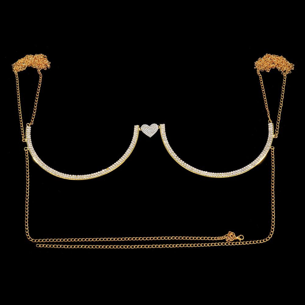 Stonefans Summer Delicate Angel Chest Bracket Bra Chain Crystal Rhinestone 2022 New Beach Coin Sexy Bar Present Bar Body Jewelry