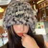 Плюшевая панама большого размера для женщин, новая теплая вязаная шапка с защитой ушей для путешествий на осень и зиму