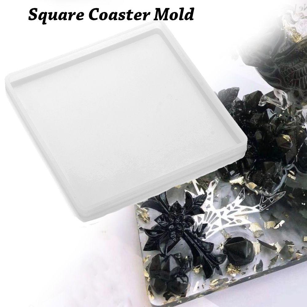 Pendant Agate Silicone Cup Mad Coaster Mold Jewelry Making Mould Epoxy Resin Casting Molds Square