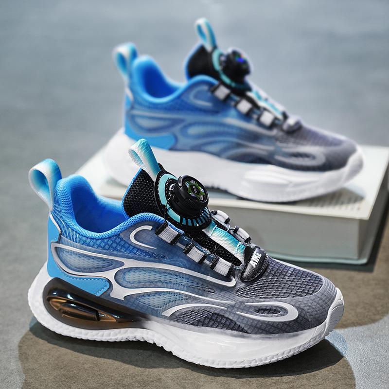 Обувь для мальчиков новая сетчатая дышащая детская спортивная обувь для мальчиков среднего и старшего возраста обувь для бега с вращающейся застежкой