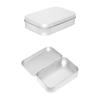 Metal Rectangular Empty Mini Tin Box Tinplate Push Candy Pill Cases Bins Jar Hinged Containers Small Organizer Storage Box