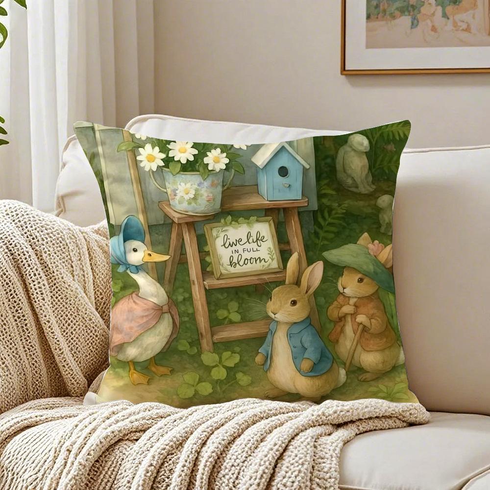 Cartoon Character CutePeter RabbitSmart Cushion Cover Pillowcase Antidustmite living Room Sofa Decor Cushion Room