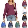 Women's Tops Long Sleeve Shirt V Neck Casual Loose T Shirt Tops