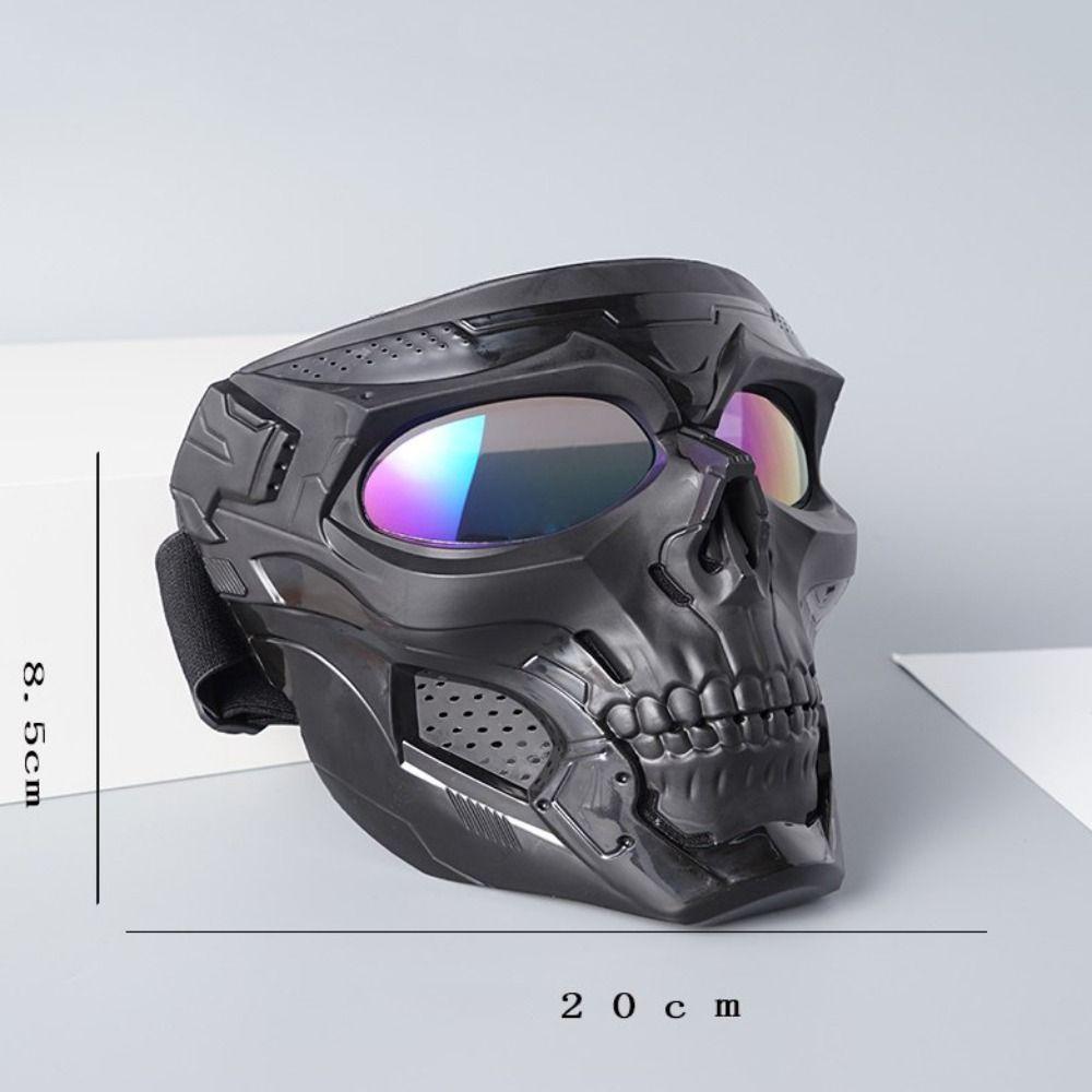 Зеркальная маска для лица, череп, очки в форме призрака, маска с черепами для мотокросса, маска для верховой езды, мотоциклетные очки