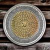 Медный настенный поднос с вышивкой Османская тугра 15 см