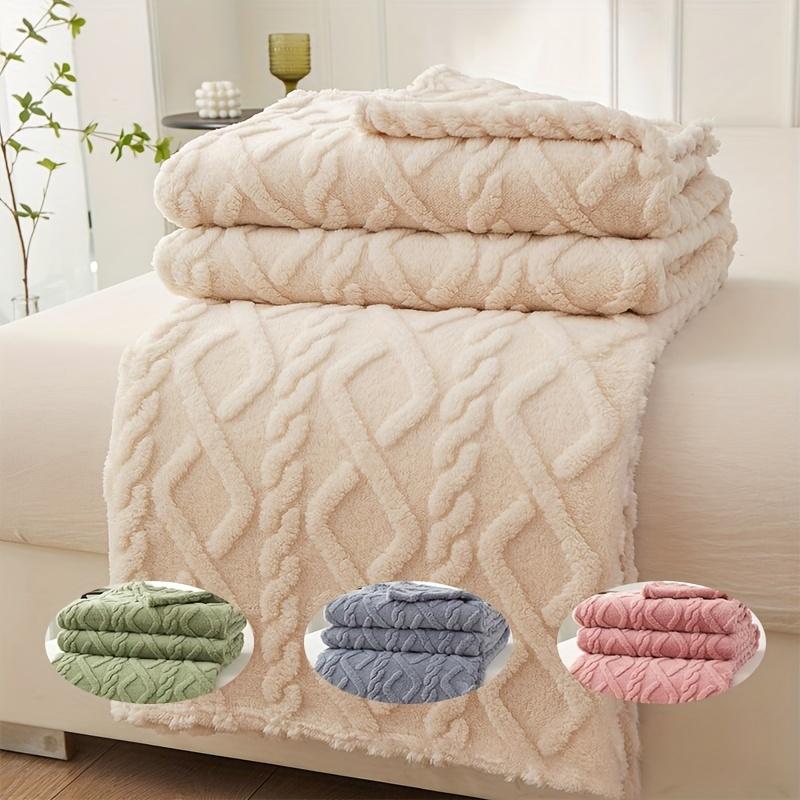 Blanket Comfortable Soft 3D Fashionable Design Plush Thick Warm Blanket, Soft Warm Plush Air Conditioning Blanket Flannel Throw Blanket
