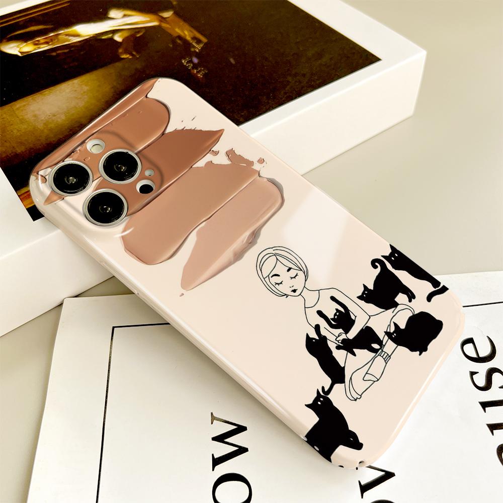 Универсальный чехол для телефона с пленкой и мультяшным модным дизайном, твердый чехол с полным покрытием, защитный чехол для камеры для iPhone, Samsung, Xiaomi, Poco, Redmi, Huawei, Honor