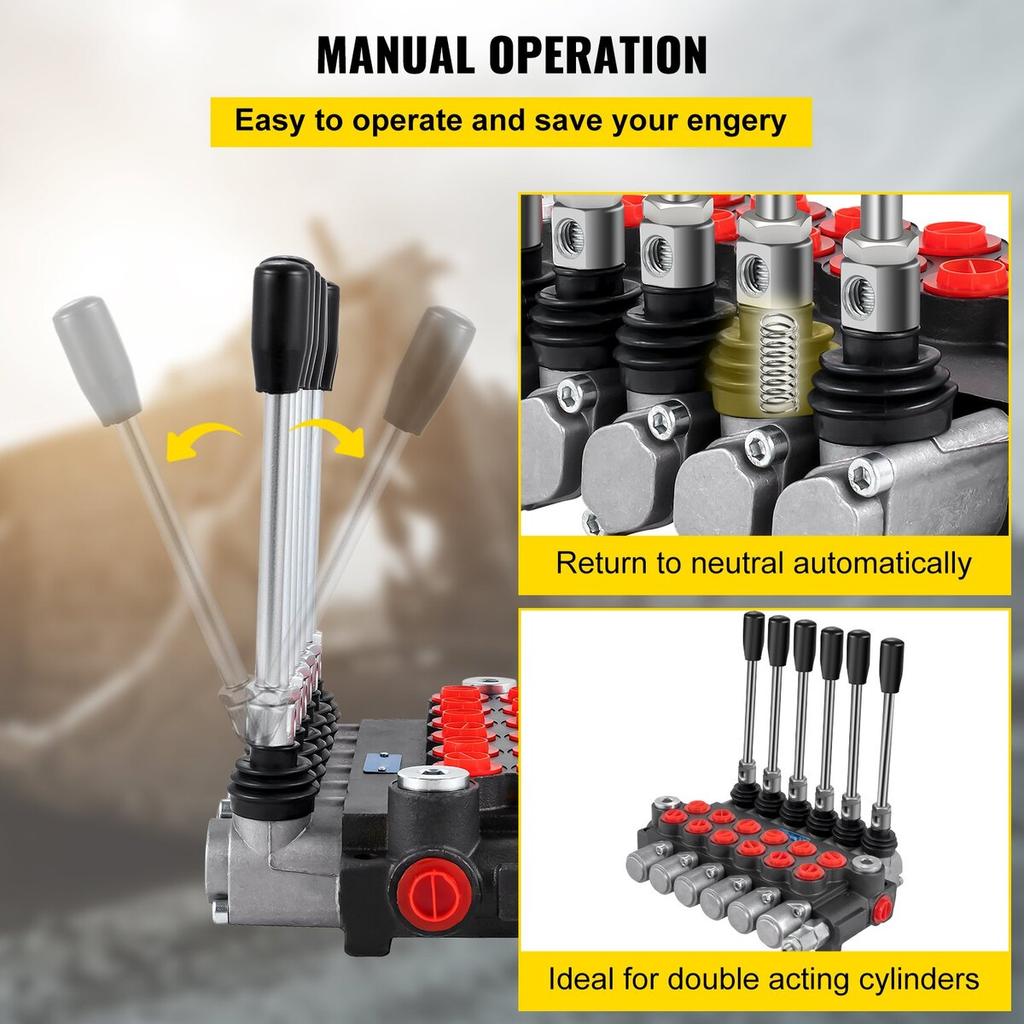 Hydraulic Directional Control Valve, 6 Spool Hydraulic Spool Valve, 11 GPM Hydraulic Loader Valve, 3600 PSI Directional Control Valve, Hydraulic