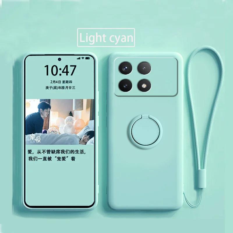 Чехол для Xiaomi Poco X6 Pro, чехол с жидким силиконовым кольцом, подставка, чехол для POCO X6 Pro, противоударный чехол для Redmi K70E, бампер, задняя крышка