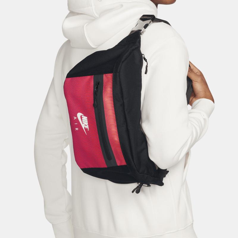 Nike ELEMENTAL Тканевая наплечная сумка Сумка через плечо Сумка-пояс Обычная Унисекс Черная и красная Повседневная FV8133-010