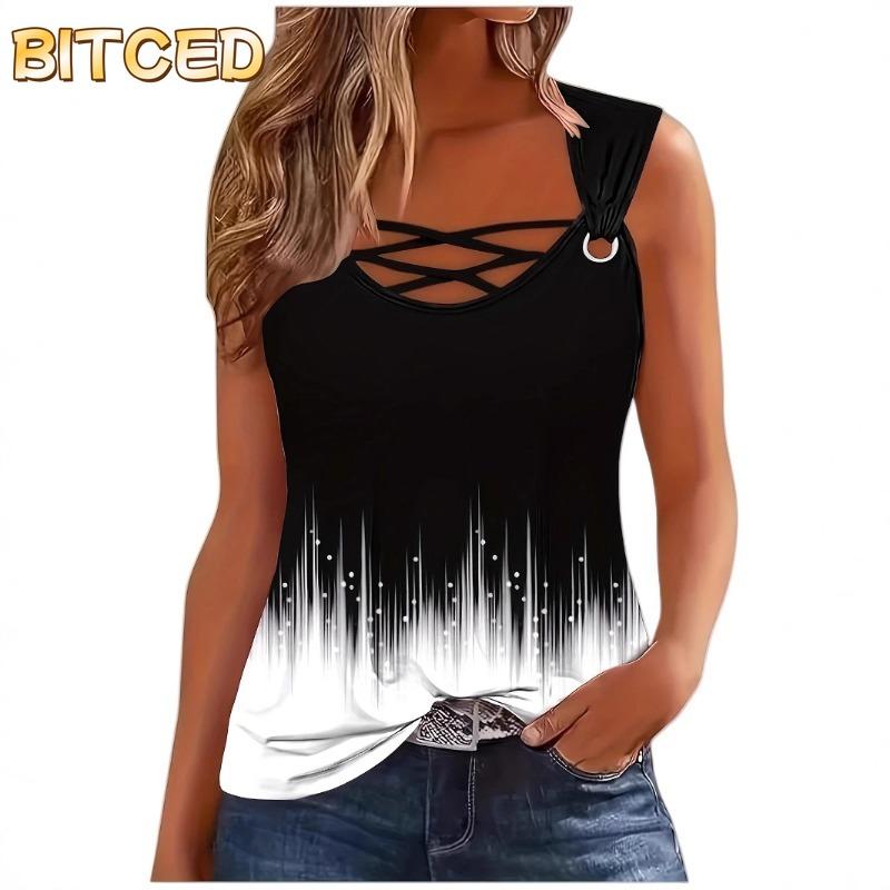 BITCED Женские модные повседневные блузки и рубашки без рукавов