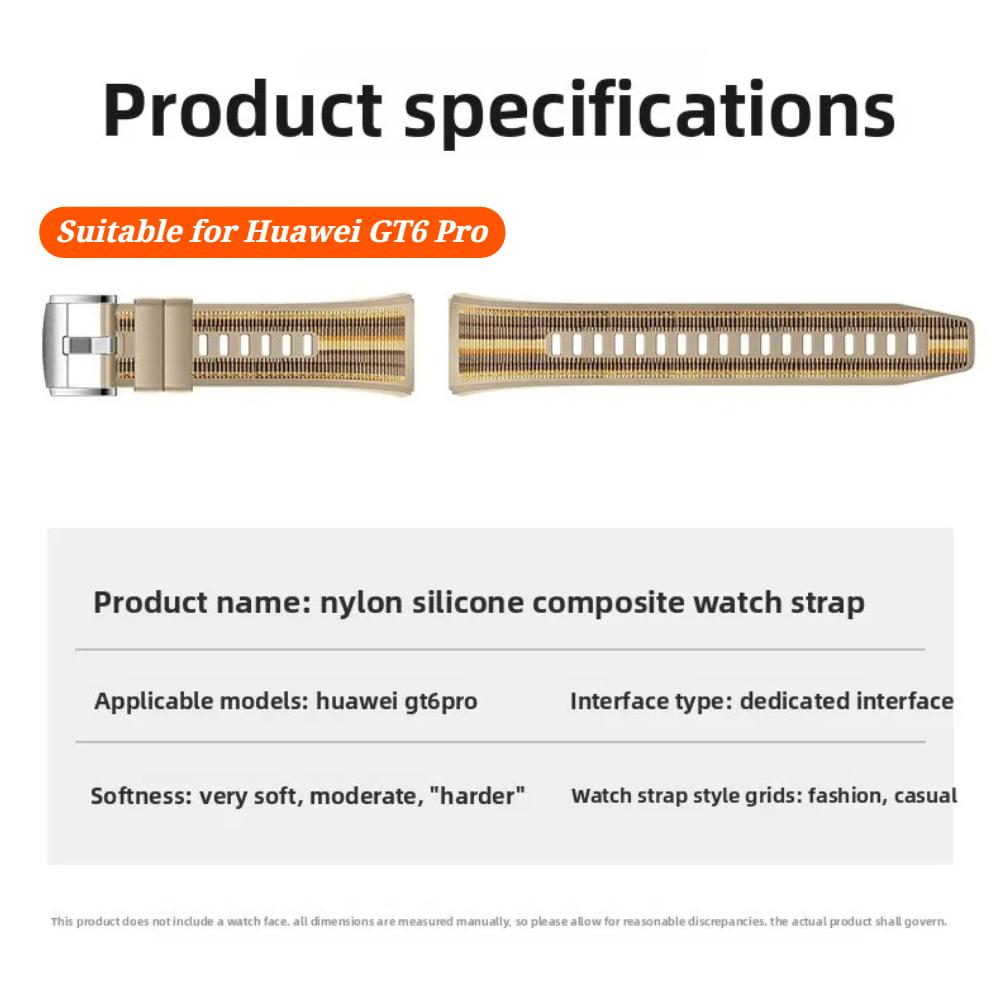 Силиконовый нейлоновый ремешок для Huawei Watch GT6 Pro 46 мм Официальная сменная лента с быстрым креплением для аксессуаров ремешка Huawei Smart Watch GT 6 Pro