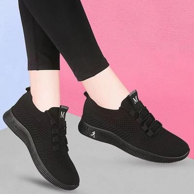 Женская обувь спортивная повседневная летучая трикотажная сетка нескользящая мягкая подошва красные туфли для танцев для квадратного танца обувь для мамы для среднего и пожилого возраста тканевая обувь