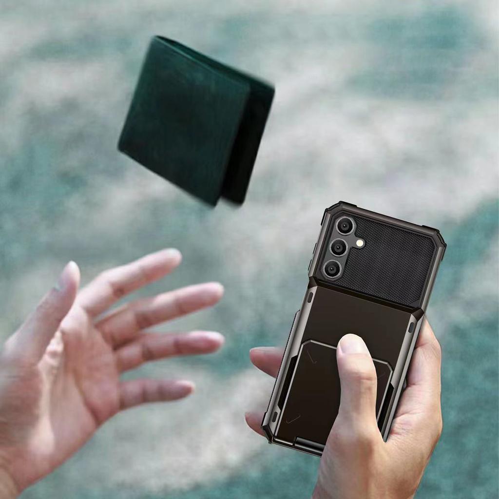 For Samsung Galaxy S23 FE Case PC+TPU Dual Layer Shockproof Cover with Card Holder