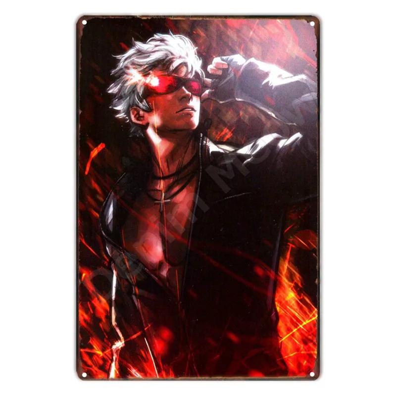 Аниме The King Of Fighters Винтажная Металлическая Табличка, Постер Настенного Искусства, Файтинги, Ретро Табличка для Бара, Клуба, Мужской Пещеры, Домашний Декор Стен