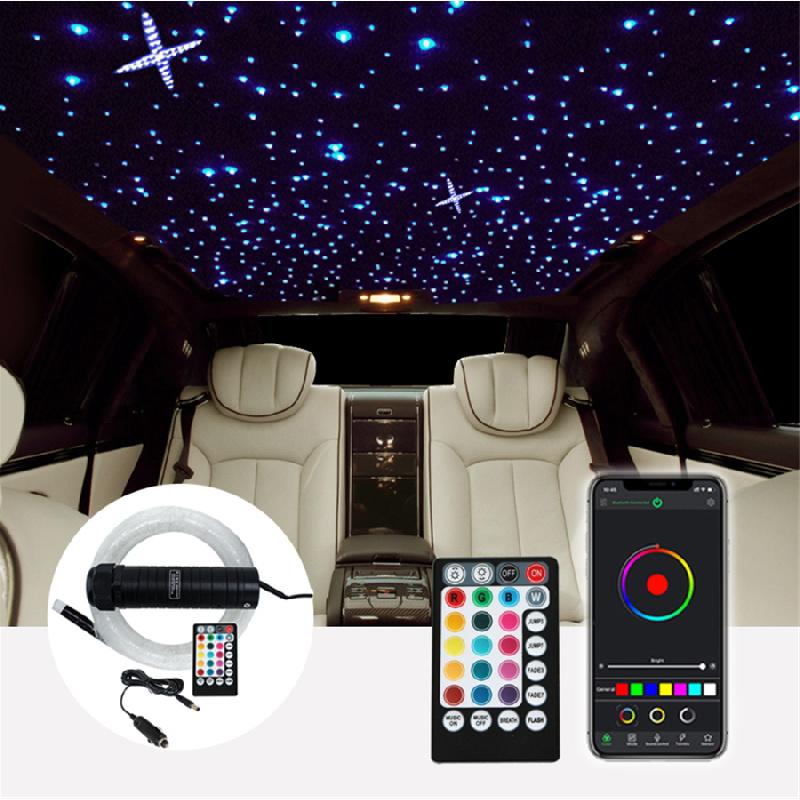 Автомобильный потолочный звездный свет Dc12V 6W Rgb Led 150 шт. оптоволоконный свет РЧ пульт управления