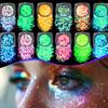 12 Colors Glitter Gel Makeup Glow In The Dark Body Glitter Gel UV Face Glitter For Women Festival Party Glitter Makeup Gel