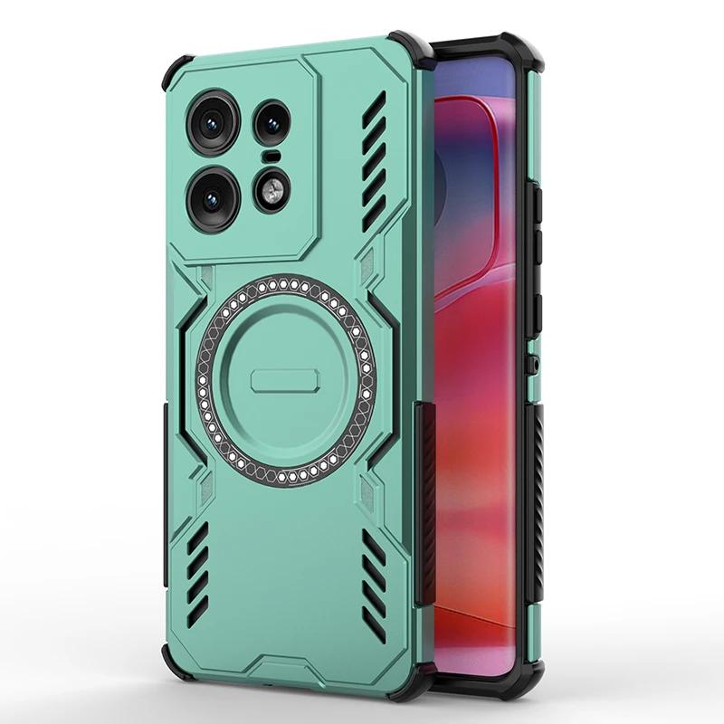 Термоотводящий противоударный магнитный чехол-броня для Motorola Edge 50 Pro Fusion 40 Neo с четырехсторонними подушками безопасности, защитный чехол от падения