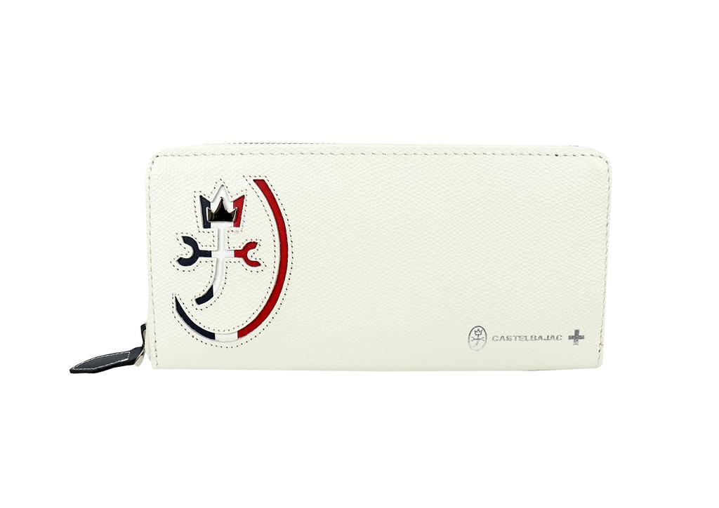 CASTELBAJAC Carne Длинный кошелек с круглой молнией, Натуральная кожа (Коровья кожа, белая)