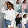 Fashion Solid Flowers Loose Chiffon Shirt Women Autumn Long Sleeve Casual Blouse for Women Elegant Vintage Button Up Female Shirts Tops 25072