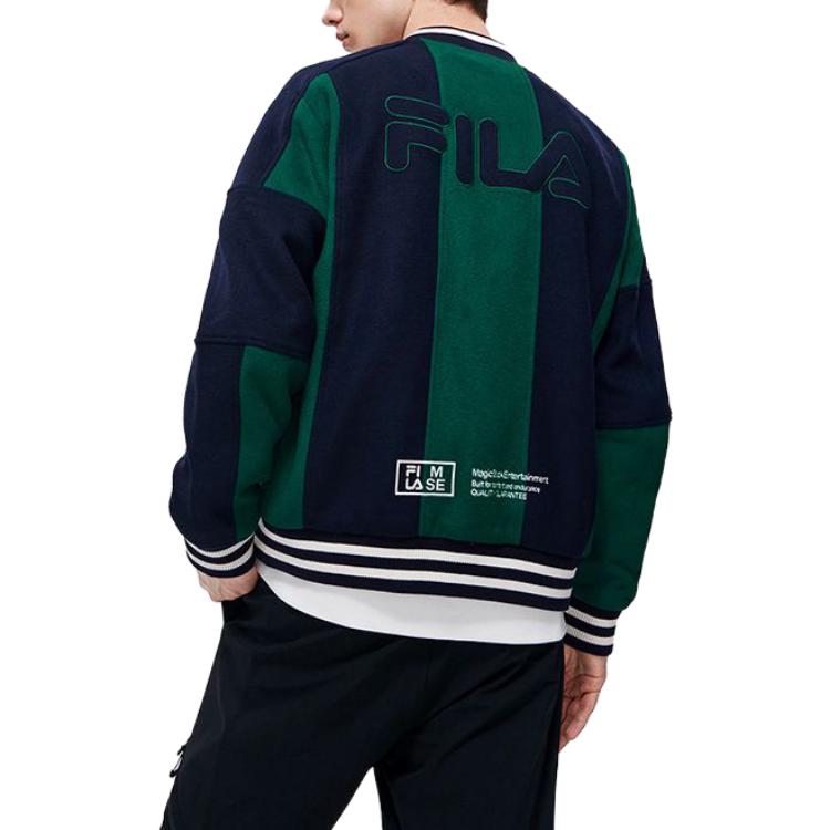 Fila Мужские бейсбольные майки Secret Mirror Blue, бейсбольный воротник, умеренный прямой крой, F11M319701F
