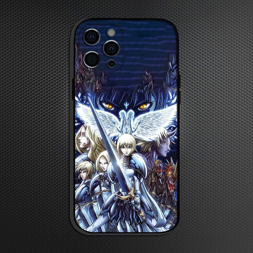 Аниме C-Claymore Клэр Чехол для телефона для iPhone 16,15,14,13,12,11 Plus,Pro Max,XS,X,XR,SE Мягкий силиконовый Черный чехол