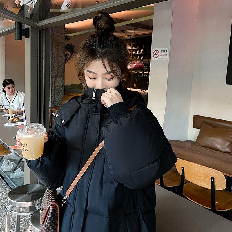 Женская зимняя хлопковая куртка X-длинные парки, однотонные утолщенные теплые женские зимние пальто с капюшоном, свободная одежда с подкладкой