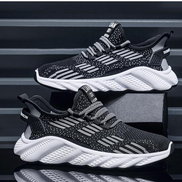 Весна Осень 2026 Новые дышащие мужские спортивные туфли Сетчатые мужские повседневные туфли Tide Flying Woven Кроссовки для бега