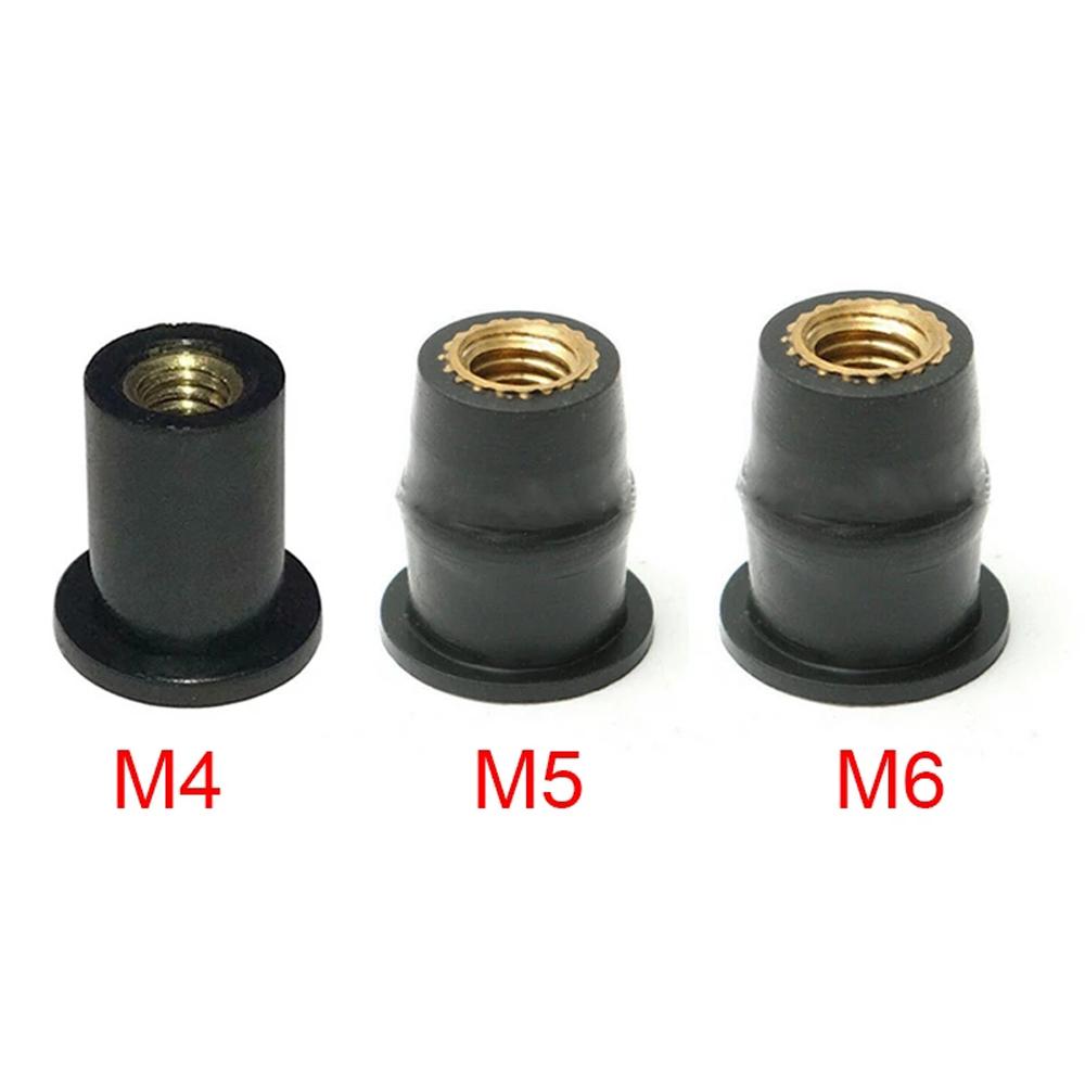 Fastener Blind Fastener M4/M5/M6 Windshield Screws Rubber Well Nuts Motorcycle Windscreen Fastener