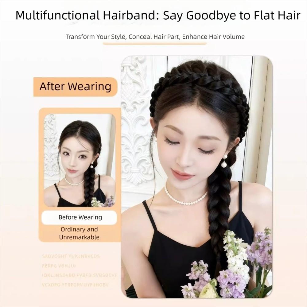 Магнитная плетеная повязка на голову парик головной убор ретро обруч для головы косички рыбий хвост резинки для волос вечеринка