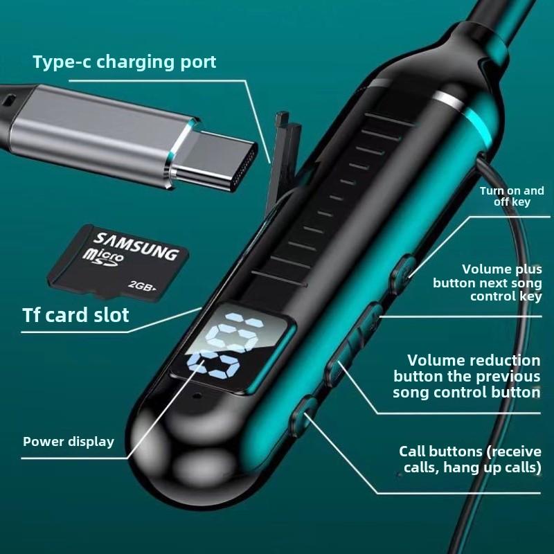 Новая Bluetooth-гарнитура для шеи, универсальная беспроводная, для ношения на шее, полувставные спортивные Bluetooth-наушники