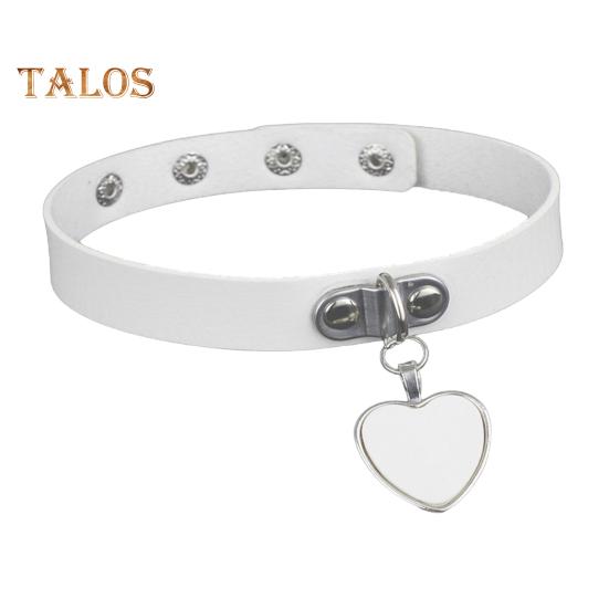 Женский воротник в стиле рок-панк, искусственная кожа, подвеска в форме сердца, регулируемая окружность, клубная вечеринка, косплей, реквизит, женское колье, ювелирные изделия