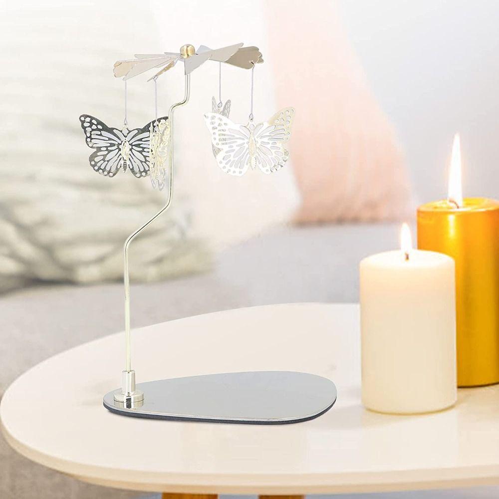 Candle Holder Spinning Candle Rotary Holder Carousel Candle Spinner Candle Stick Holder Tray