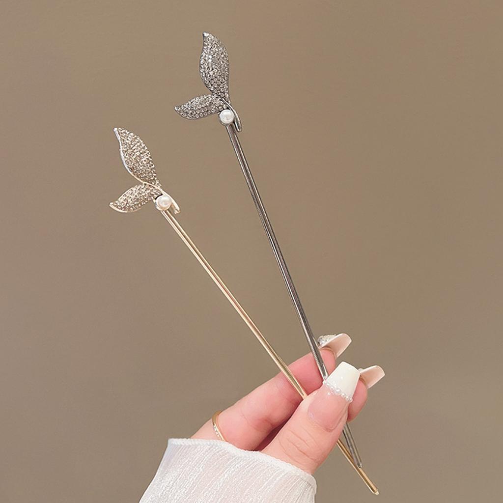 Pearl Mermaid Hairpin Alloy Hair Stick Wedding Party Accessory Pearl Hair Clip for Women Elegant Hairpin Bridal Hair Sticks