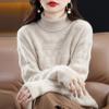 Осень и зима новый женский водолазка свободный и тонкий модный теплый пуловер свитер утолщенный с трикотажной низ рубашки
